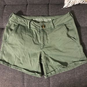 Green American Eagle Midi Shorts